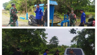 Bersama Warga Masing, Babinsa Komsos Pendampingan Pengecekan Jalur Air Irigasi