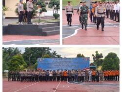 Dandim 1308/LB Hadiri Upacara Apel Gelar Pasukan Operasi Tinombala Kepolisian Terpusat Ketupat Tahun 2026 Di Polres Bangkep