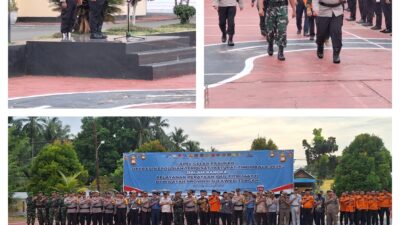 Dandim 1308/LB Hadiri Upacara Apel Gelar Pasukan Operasi Tinombala Kepolisian Terpusat Ketupat Tahun 2026 Di Polres Bangkep