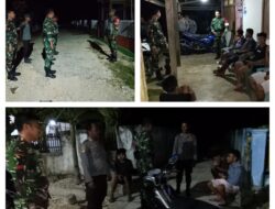 Jaga Situasi Tetap Kondusif Babinsa Koramil 1308–12/Bulagi Bersama Komcad Gelar Patroli Malam Warga Merasa Lebih Nyaman
