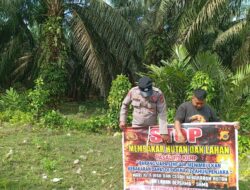 Turun Langsung ke Lahan Warga, Personel Polsek Tamiang Hulu Beri Himbauan Karhutla