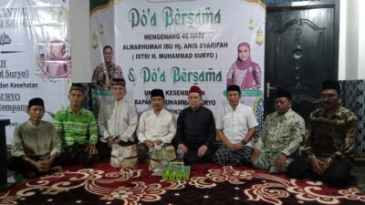 Warga Desa Sadar Sriwijaya menggelar Do’a bersama untuk kesembuhan dan kesehatan Bos HS