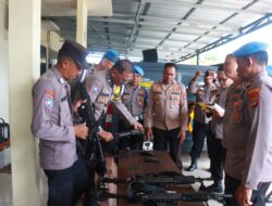 Polres Lampung Timur Laksanakan Pengecekan Senpi Dinas Personel Polres dan Polsek