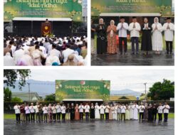 Danrem 132/Tadulako Hadiri Sholat Idul Adha Bersama Masyarakat dan Pejabat Umum Kodam XXIII/Palaka Wira