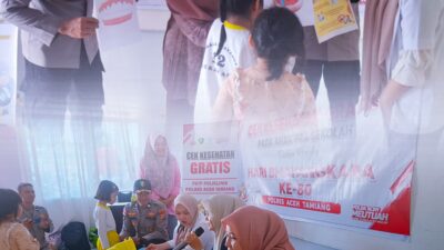 Sidokes polres Aceh Tamiang gelar cek kesehatan gratis bagi anak pra sekolah dalam rangka hari