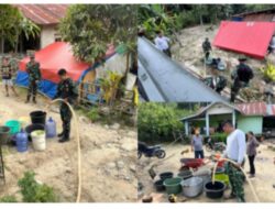Kodam XXIII/Palaka Wira Salurkan Kepedulian Air Bersih Untuk Warga Terdampak Gempa