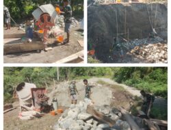 Kodim 1308/LB Percepat Pembangunan Jembatan Beton Garuda, Akses Pertanian Dan Perkebunan Kian Terbuka