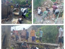 Semangat Kekeluargaan Dan Gotong Royong TNI Dan Warga, Pembangunan Jembatan Garuda Aramco Kian Maju