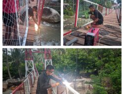 Percepat Pembangunan Jembatan Garuda Nambaru , Babinsa Koramil 08/Parigi Bersama Masyarakat Desa Bergotong Royong Dan Bahu Membahu