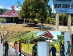 Dandim 1307/Poso Dampingi Wasgiat Aster Kasdam XXIII/PW Peninjauan Rehabilitasi Gereja Di Wilayah Kodim 1307/Poso