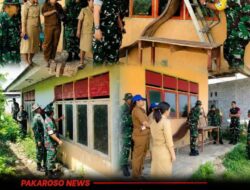 Dandim 1307/Poso Dampingi Wasgiat Kodam XXIII/Palakawira Peninjauan Sasaran Rehabilitasi TK/PAUD Di Wilayah Kodim 1307/Poso