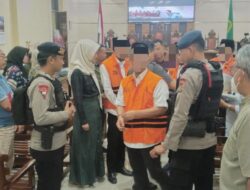 Gegana Lampung Amankan Jalannya Sidang Kasus KPK di PN Tanjung Karang