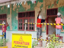 Pekerjaan Revitalisasi SD Negeri Kampung Durian Terapkan Keselamatan Kerja, Pasang Garis Line dan Papan Peringatan Sesuai Standar Kementerian