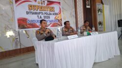 Satsamapta polres Aceh Tamiang terima supervisi ditsamapta Polda Aceh,perkuat kesiapsiagaan dan profesionalisme personel