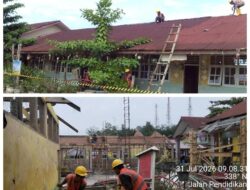 Revitalisasi SD Negeri 1 Sriwijaya Terapkan Standar Keselamatan Kerja, Area Proyek Dilengkapi Garis Pembatas dan Papan Imbauan