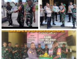 Sinergi Tanpa Batas, Danramil 03/Batui Beri Kejutan Tumpeng HUT Bhayangkara Ke-80 Di Polsek Batui