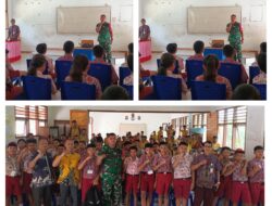 Tanamkan Bela Negara Dan Kedisiplinan, Babinsa Koramil 02/Bunta Latih PBB Pada Siswa