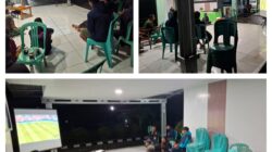 Keseruan Nobar Piala Dunia Babak 8 Besar Spanyol VS Belgia Di Koramil 1308–03/Batui