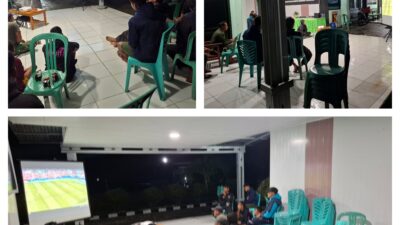 Keseruan Nobar Piala Dunia Babak 8 Besar Spanyol VS Belgia Di Koramil 1308–03/Batui