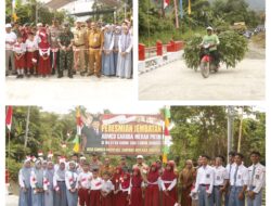 Wujud Kepedulian TNI AD , Kasdim 1308/LB Bersama Dinas Ketahanan Pangan Peresmian Jembatan Armco Garuda Merah Putih Permudah Akses Warga Sumber Mulya