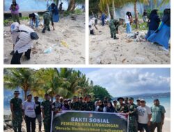 Karya Bhakti TNI Warnai HUT ke-1 Kodam XXIII/Palaka Wira, Koramil 1308–08/Banggai Pembersihan Lingkungan Di Pesisir Pantai Banggai Lalongo