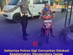 Satlantas Polres Sigi Berikan Teguran Humanis kepada Pengendara Tanpa Helm Saat Berkendara