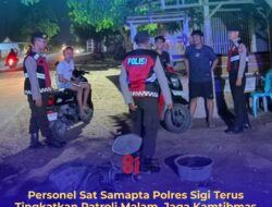 Antisipasi Kerawanan Malam Hari, Pamapta Polres Sigi Gencarkan Patroli