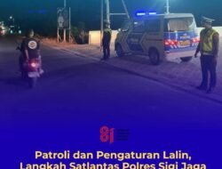 Polres Sigi Hadir di Tengah Masyarakat, Personel Lantas Laksanakan Pengaturan Lalu Lintas Malam
