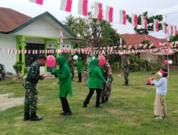 Menyemarakkan HUT RI Ke-81, Anggota Koramil 08/Rantau dan Persit Gelar Berbagai Perlombaan