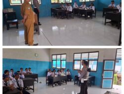 Satlantas Polres Touna Sosialisasikan Tata Tertib Lalu Lintas kepada Siswa SMP Negeri 6 Uematopa