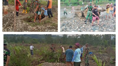 Menghubungkan Dua Desa, TNI Wujudkan Harapan Warga Lewat Jembatan Gantung Sungai Masungkang