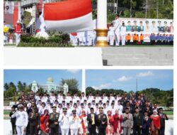 Dandim 1308/LB Hadiri Upacara Penurunan Bendera Merah Putih