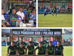 Danrem 132/Tadulako Saksikan Laga Sengit Palaka Wira FC VS PSM Poboya FC.