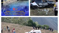 Respon Laporan Lakalantas, Polres Sigi Datangi dan Olah TKP di Kawasan Wisata Paralayang