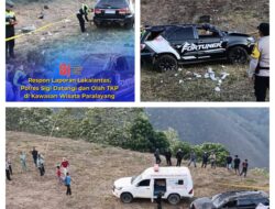Respon Laporan Lakalantas, Polres Sigi Datangi dan Olah TKP di Kawasan Wisata Paralayang