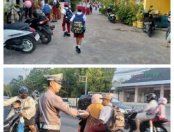 Polsek Palu Selatan Laksanakan Strong Point Pagi Di Depan SDN I Tatura