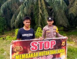 Personil Polsek Tamiang Hulu Berikan Himbauan Larangan Karhutla cegah Kebakaran Hutan dan Lahan