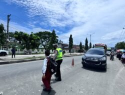 Pastikan Zona Aman Sekolah Lancar Dan Tertib, Sat Lantas Polres Aceh Tamiang Lakukan Pengaturan Arus Lalulintas