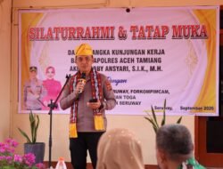 Kapolsek Seruway Sambut Kunker Kapolres Aceh Tamiang di Mapolsek Setempat