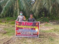 Personil Polsek Tamiang Hulu Berikan Himbauan Larangan Karhutla cegah Kebakaran Hutan dan Lahan