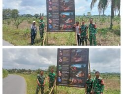 Pencegahan Kebakaran Karhutla, Koramil 1308–03/Batui Pasang Baleho Imbauan Di Desa Binaan