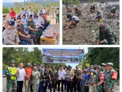 Menjelang HUT ke-81 TNI, Koramil 1308–07/Pagimana Tanam Mangrove Di Pantai Desa Lambangan