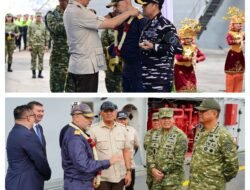WAKIL PANGLIMA TNI DAMPINGI MENHAN SAMBUT KEDATANGAN ITS GIUSEPPE GARIBALDI