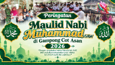 Suasana Haru & Meriah, Kenduri Maulid di Cot Asan Menyatukan Seluruh Warga