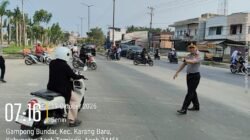 Polres Aceh Tamiang gelar strong point pagi, wujudkan kelancaran lalu lintas dan ke amanan masyarakat