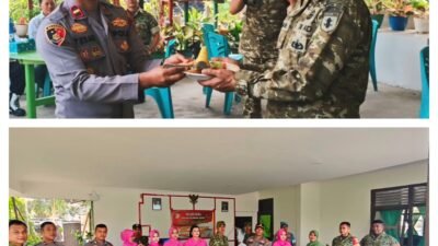 Koramil 02/Bunta Dapat Kejutan Nasi Tumpeng dari Polsek Nuhon di HUT ke-81 TNI Ta 2026