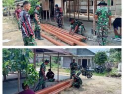 Konstruksi Rumah Arianto Atan Berlanjut, Satgas TMMD ke-130 Prioritaskan Kekuatan Kerangka Bangunan