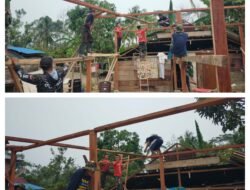 Satgas TMMD ke-130, Kebut Pemasangan Atap Rumah di Desa Soe