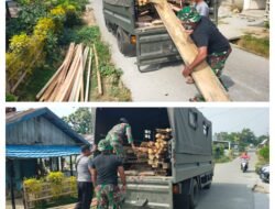 Tembus Semak Belantara, Satgas TMMD Poso Pikul Balok Kayu Demi Kelancaran Pembangunan RTLH