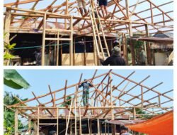 Kejar Target, Satgas TMMD dan Warga Kebut Rehab RTLH Milik Bapak Yafet